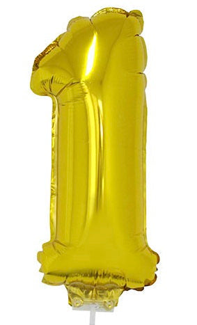 FunnyFashion Folienballon Zahl 1 Gold 41 cm Mylar Luftballon