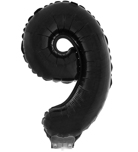 Folienballon Zahl 9 Schwarz – 41 cm | FunnyFashion Geburtstagsdeko - Fasnacht24.ch