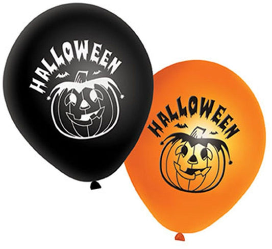 FunnyFashion Halloween Latex Luftballons – 20 Schwarz Orange Kürbis - Fasnacht24.ch