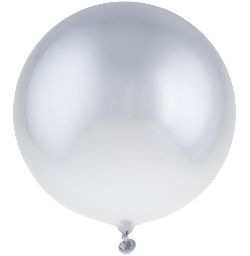 Latexballons 12er Pack – FunnyFashion Chrome Silber 35 cm - Fasnacht24.ch