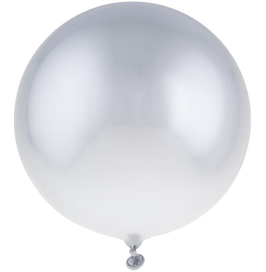 FunnyFashion Latex Ballons 12er Pack Chrom Silber 35 cm bei Fasnacht24.ch