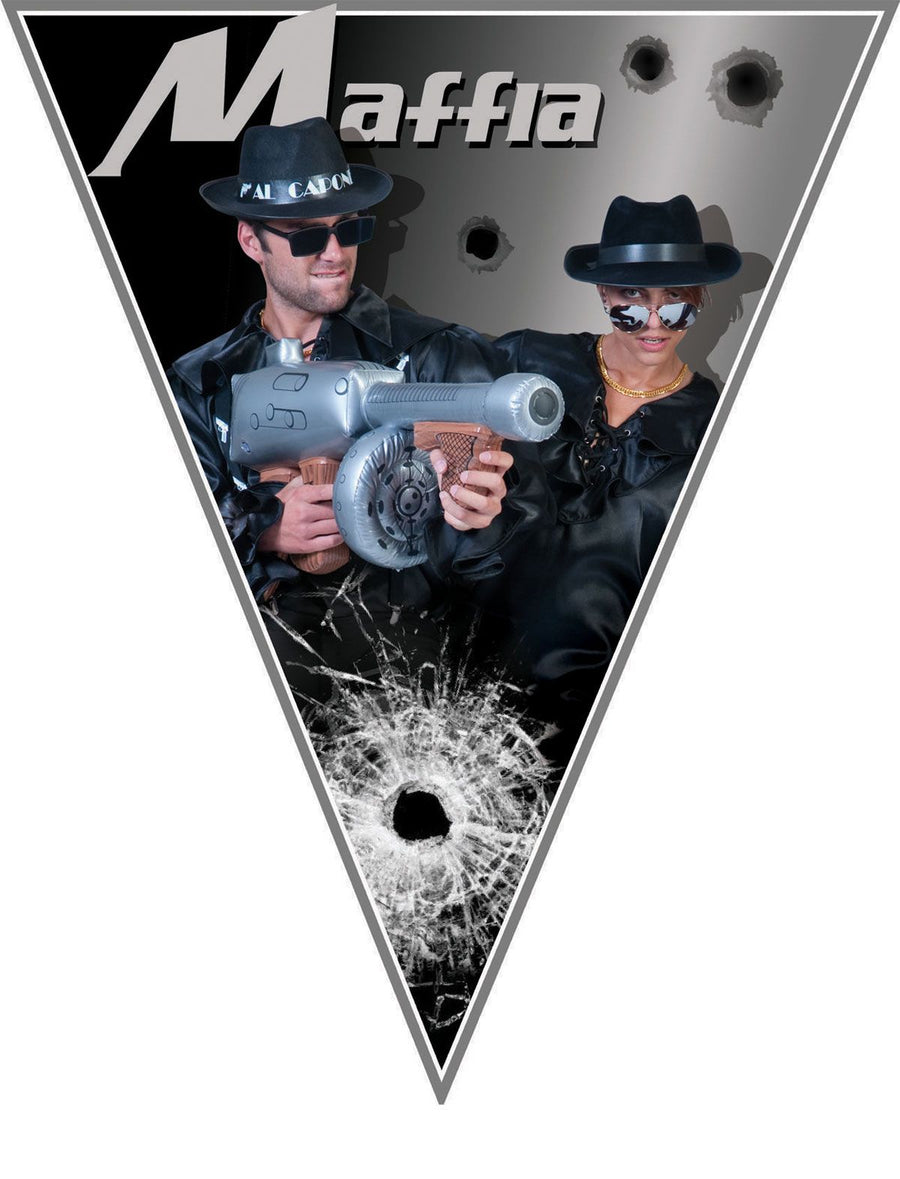 Mafia Crime Wimpelkette – 10 Stoffwimpel, 5m Länge | FunnyFashion - Fasnacht24.ch