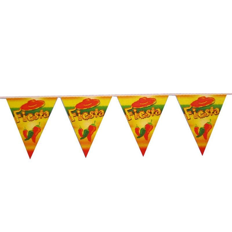 FunnyFashion Mexikanische Wimpelkette – 10 Wimpeln, 5m, Grün-Weiß-Rot - Fasnacht24.ch