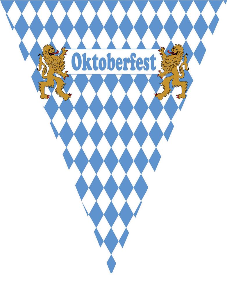 Oktoberfest Girlande 5m – FunnyFashion | 10 Wetterfeste Wimpel – Produktansicht