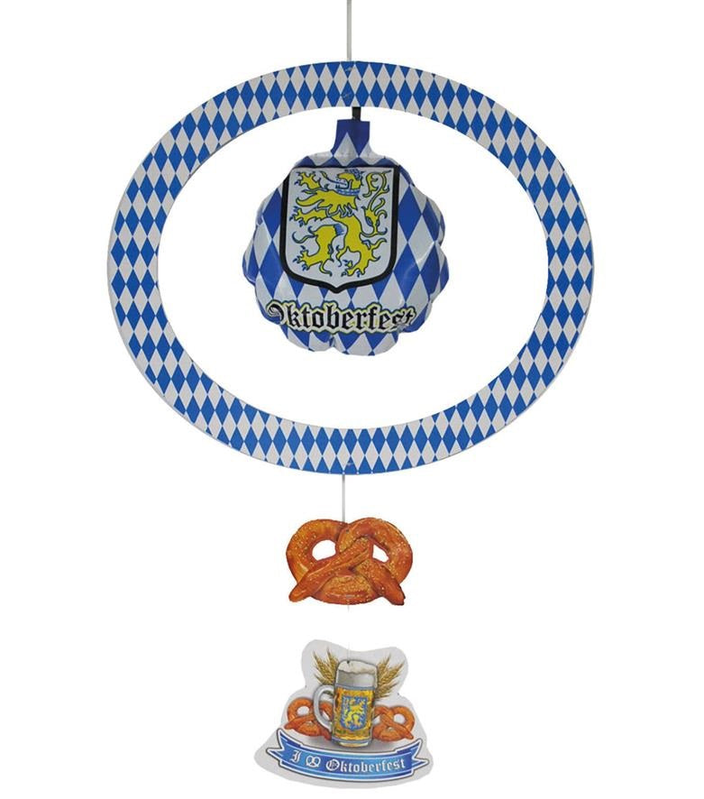 FunnyFashion Oktoberfest Hängedekoration 50cm Blau-Weiss Design