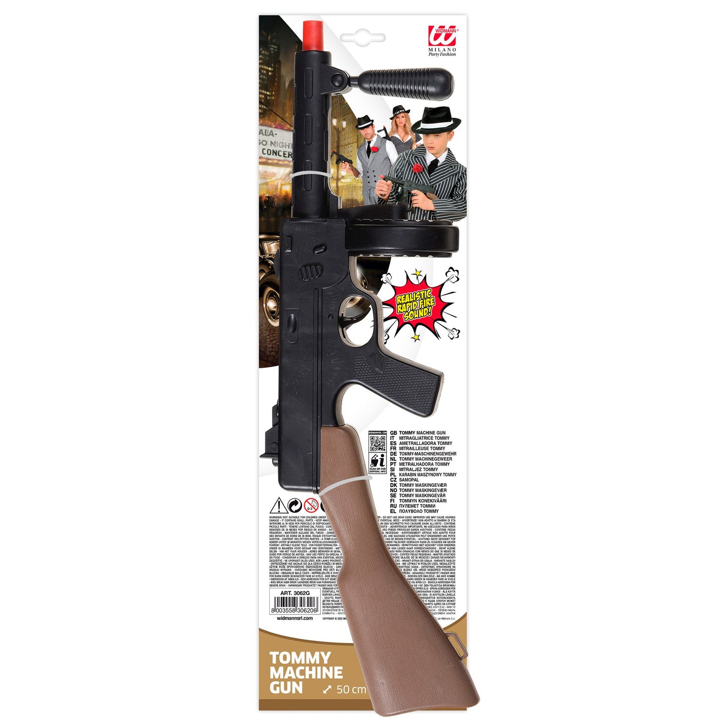 "GÄNGSTER MASCHINENGEWEHR MIT SCHUSSGERÄUSCH" 50 cm – Detailansicht