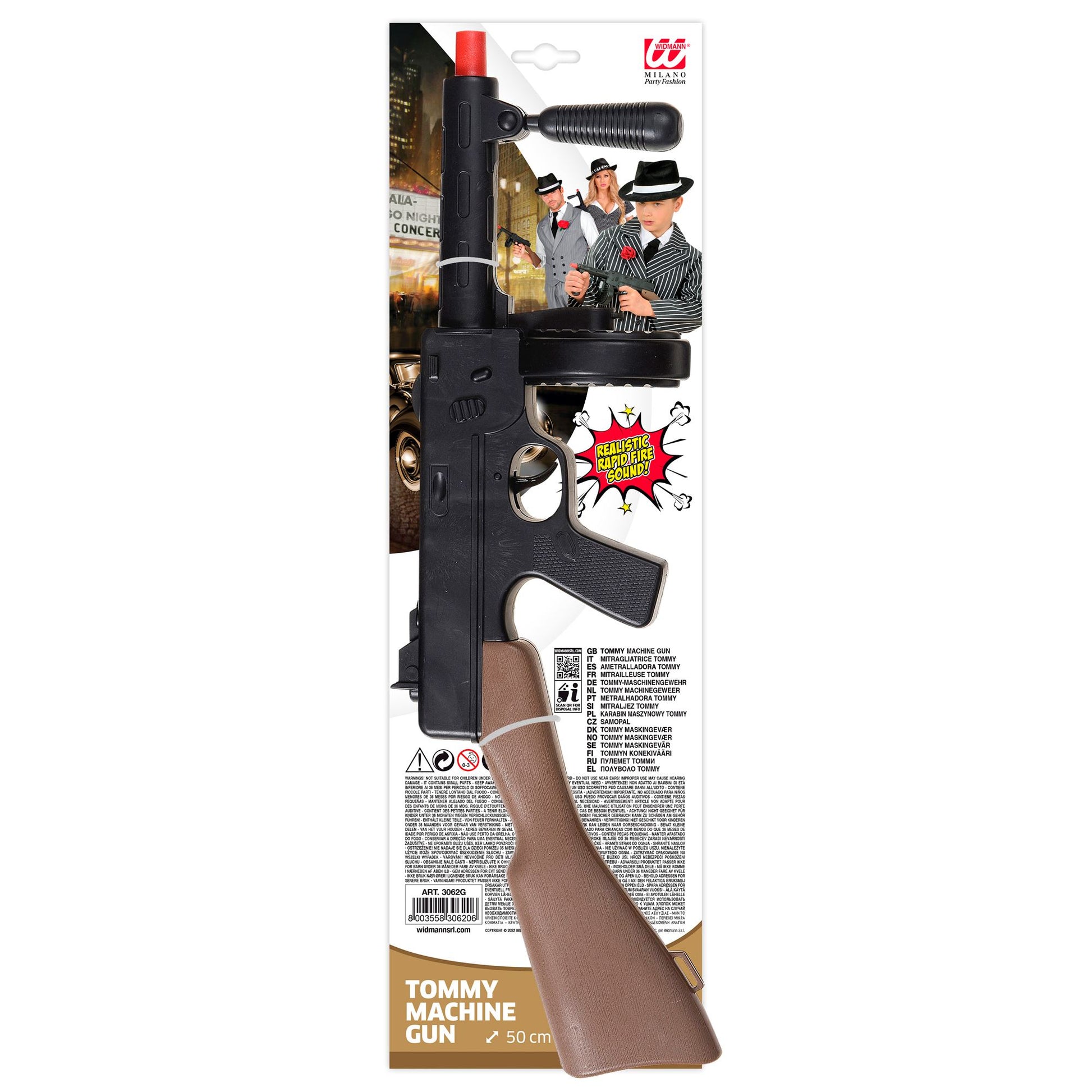 "GÄNGSTER MASCHINENGEWEHR MIT SCHUSSGERÄUSCH" 50 cm – Detailansicht