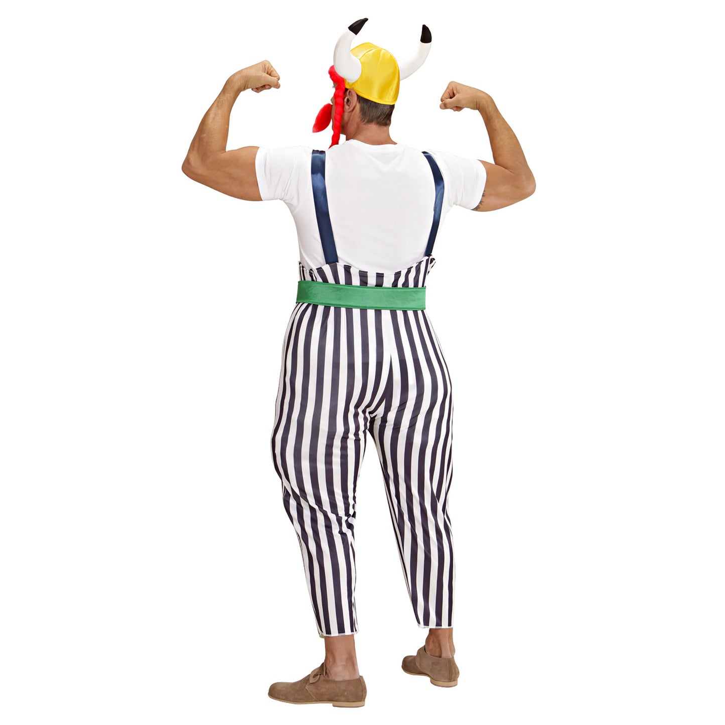 "GALLIER" (Maxi Hose mit Hosenträgern, Gürtel, Helm mit Zöpfen, Schnurrbart) – Ansicht 3