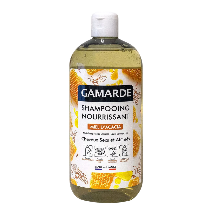Gamarde Gamarde, Bio, Akazienhonig, Haarbehandlung Shampoo, Nahrhaft, Für trockenes & beschädigtes Haar, 500 ml Regular