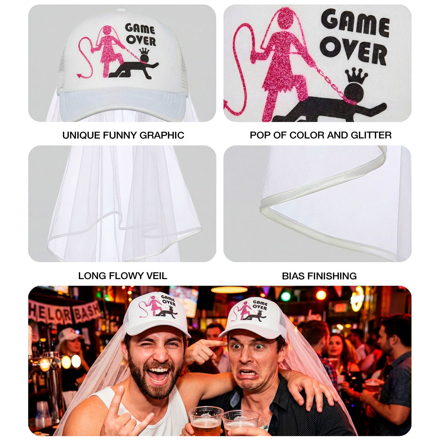 "GAME OVER BASECAP MIT SCHLEIER" – Ansicht 4