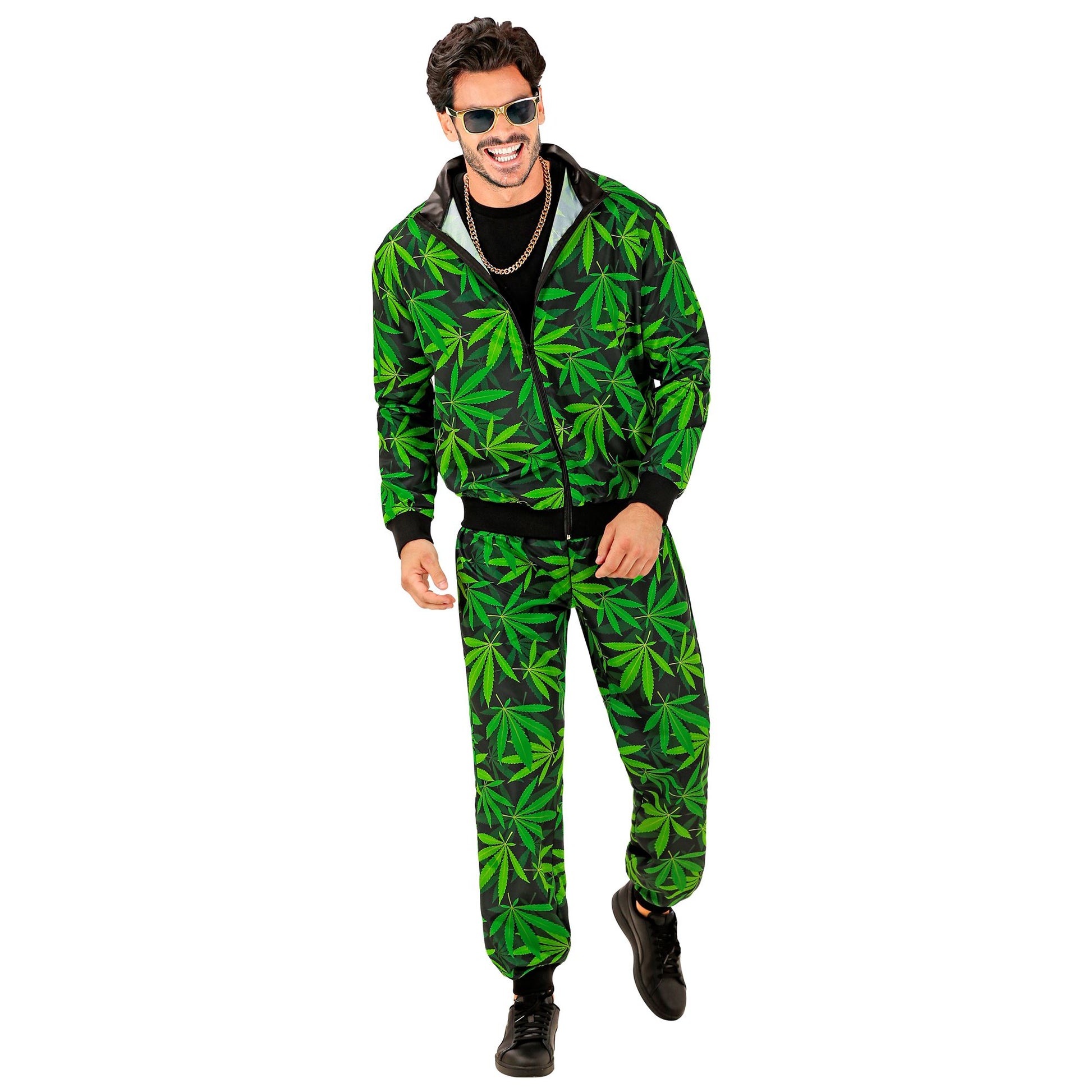"GANJA PARTY FASHION TRAININGSANZUG" (Oberteil, Hose) – Detailansicht