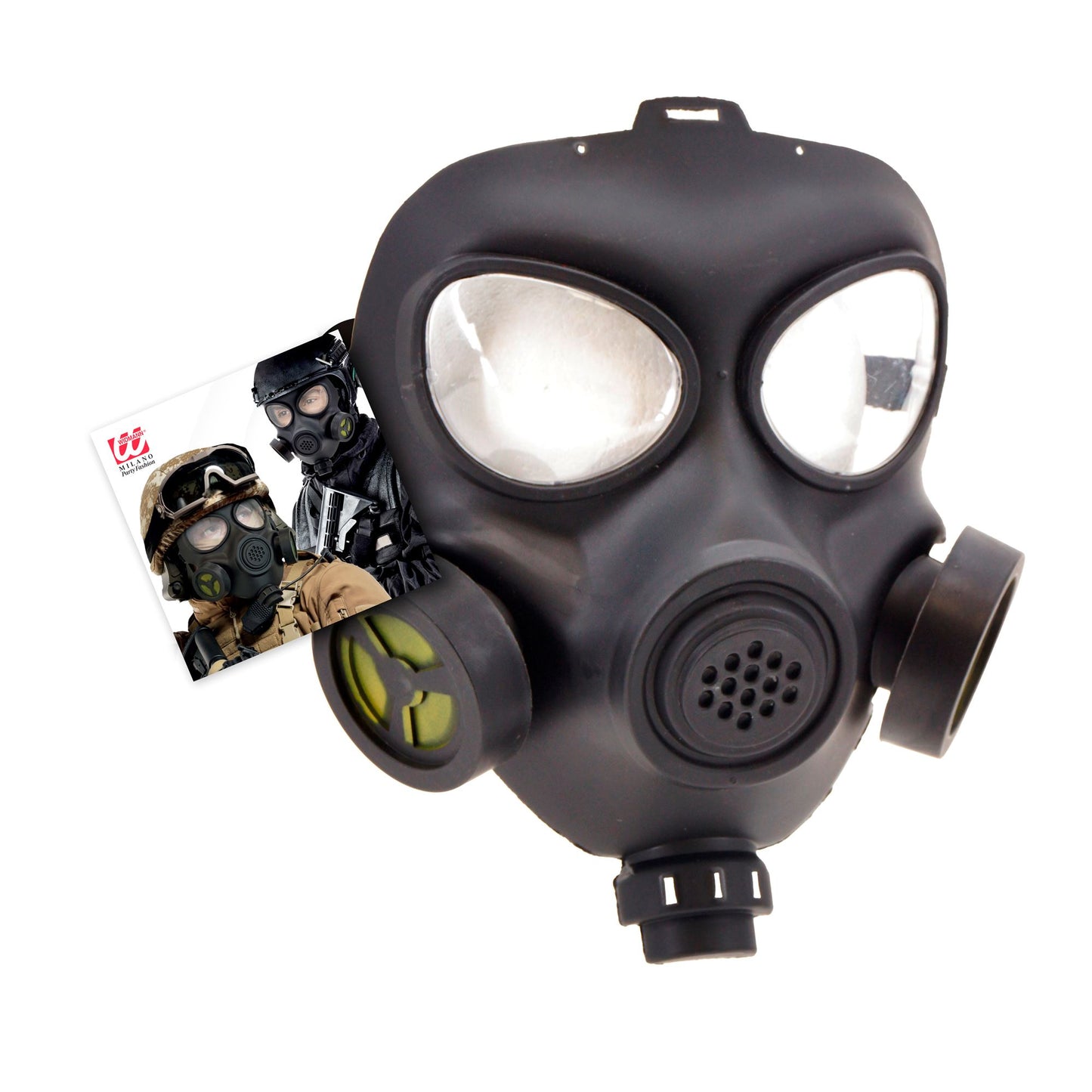 "GASMASKE" aus Hartplastik – Detailansicht