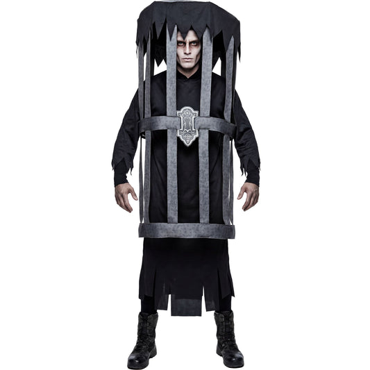 Zombie Gefangener Kostüm Widmann Herren L/XL mit Käfig und Kapuzenrobe – Produktansicht