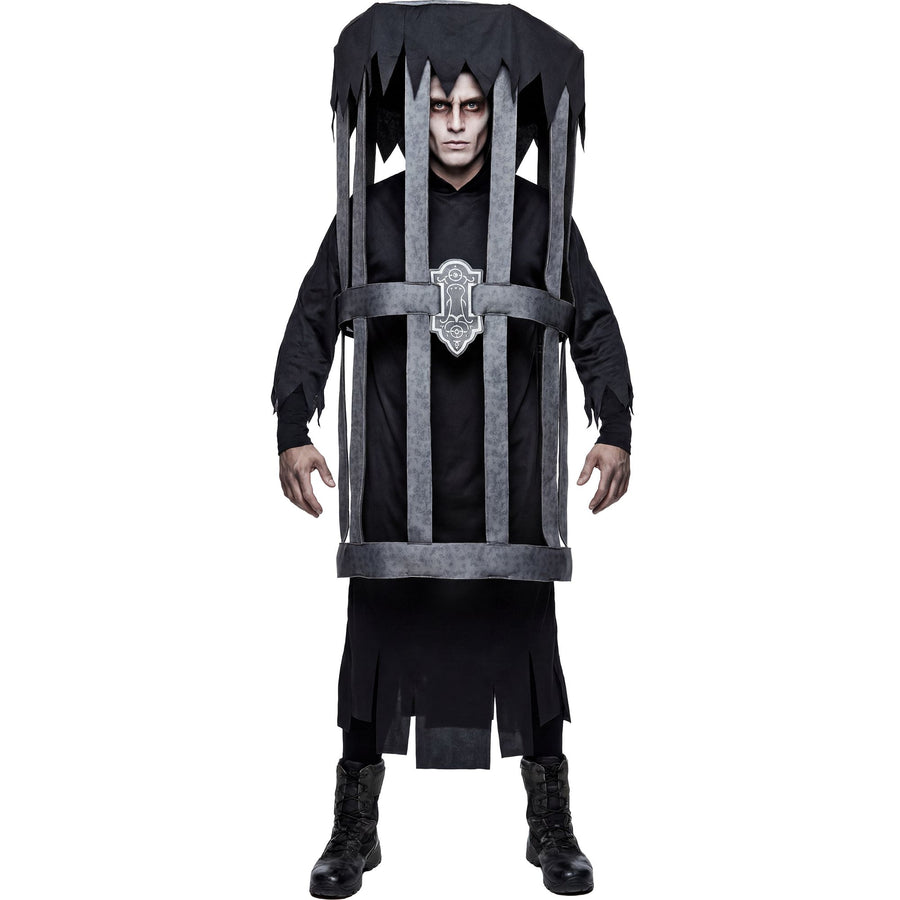 Zombie Gefangener Kostüm Widmann Herren L/XL mit Käfig und Kapuzenrobe – Produktansicht