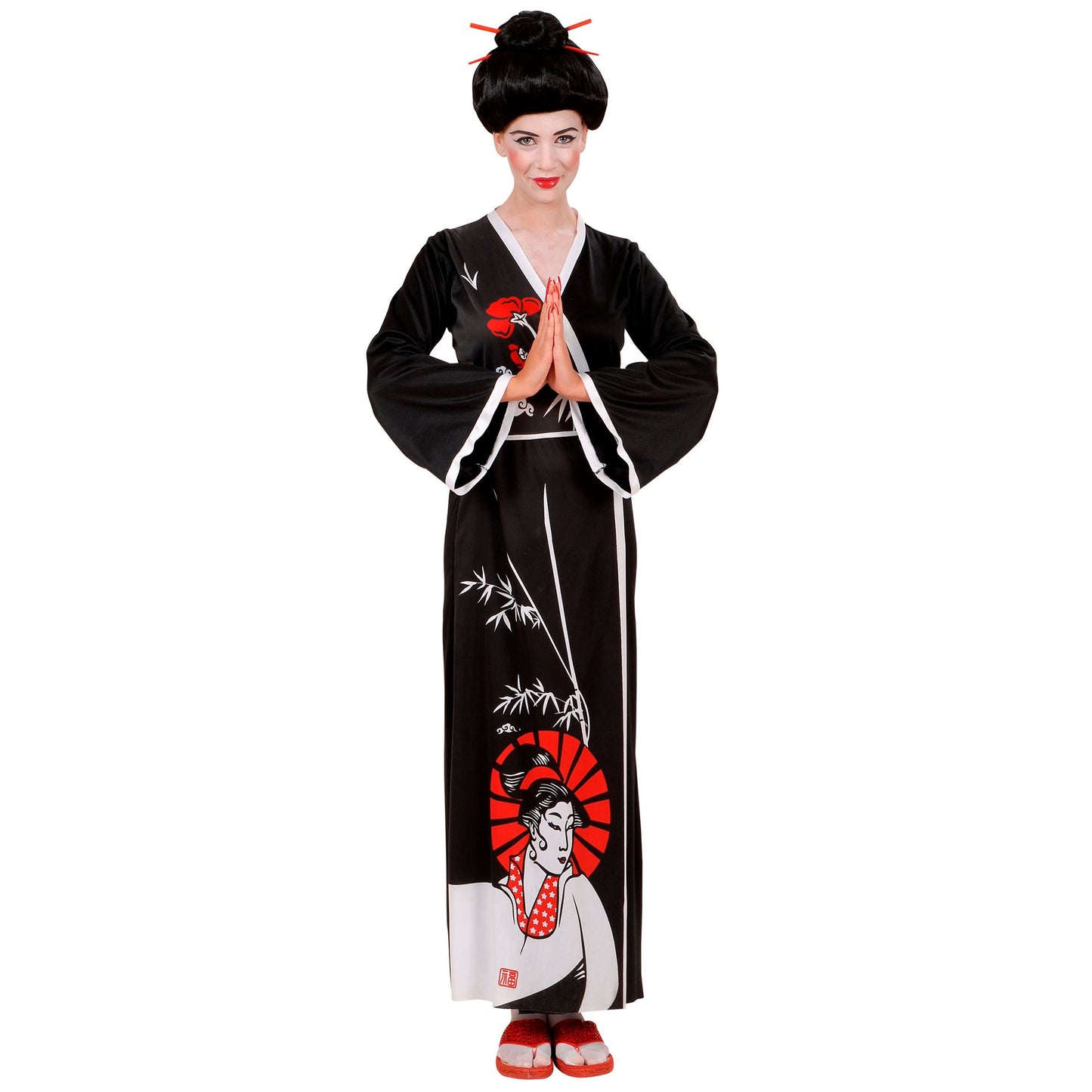 "GEISHA" (Kimono, Gürtel, Stäbchen) – Vorderansicht