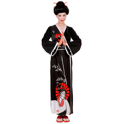 "GEISHA" (Kimono, Gürtel, Stäbchen) – Vorderansicht