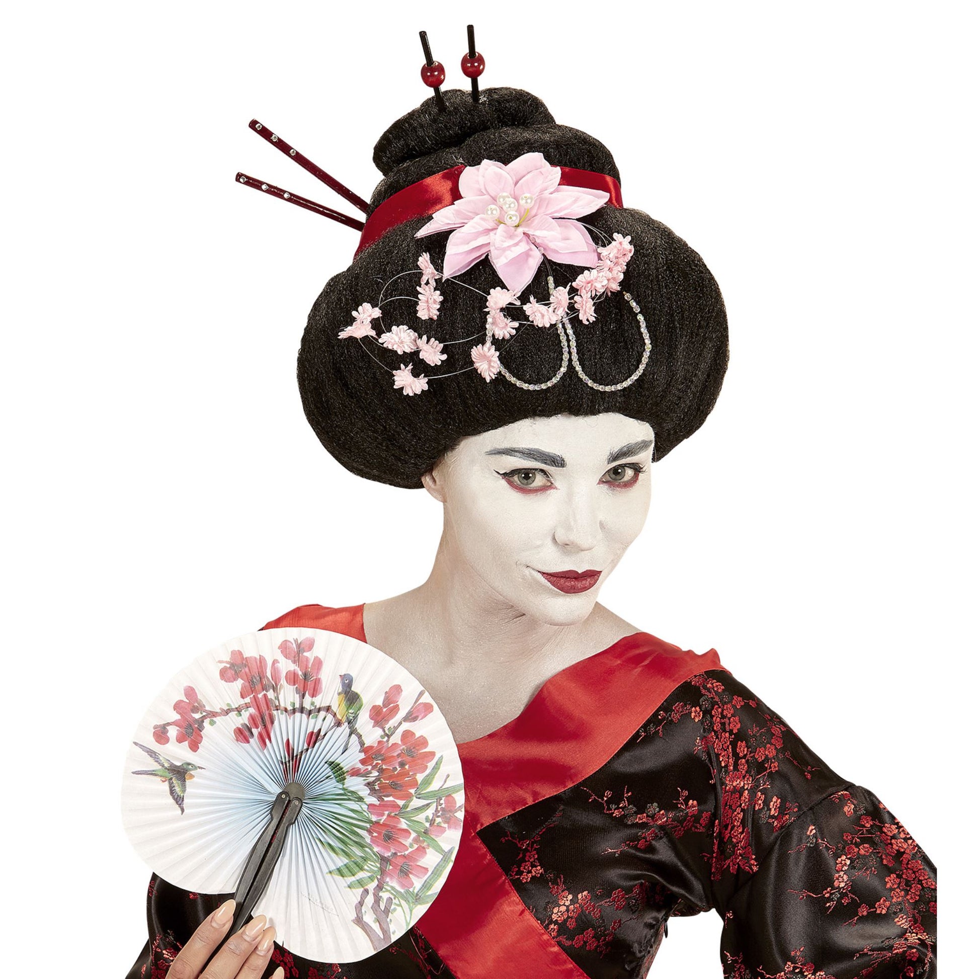 "GEISHA PERÜCKE MIT BLUMEN UND STÄBCHEN" in Box – Ansicht 3