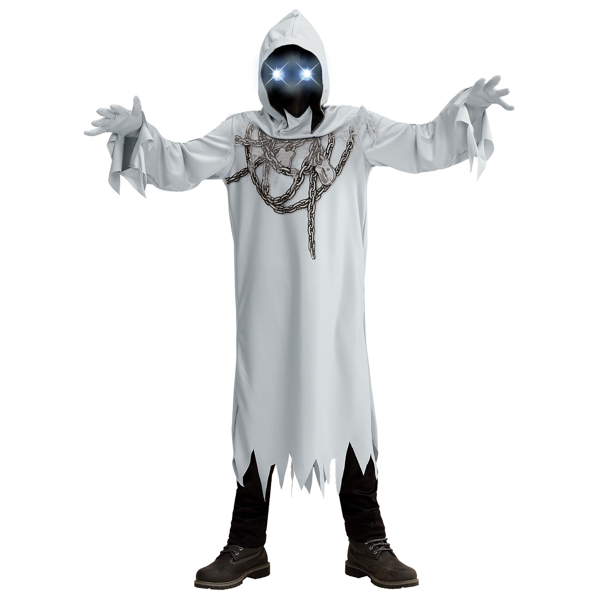 "GEIST IN KETTEN" (Robe, Handschuhe, Maske mit Kapuze und leuchtenden Augen - fade-in-fade-out Effekt) – Ansicht 3