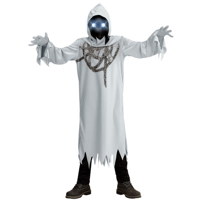 "GEIST IN KETTEN" (Robe, Handschuhe, Maske mit Kapuze und leuchtenden Augen - fade-in-fade-out Effekt) – Ansicht 3