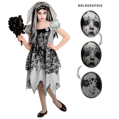 "GEISTERBRAUT" (Kleid, Brautschleier) – Vorderansicht