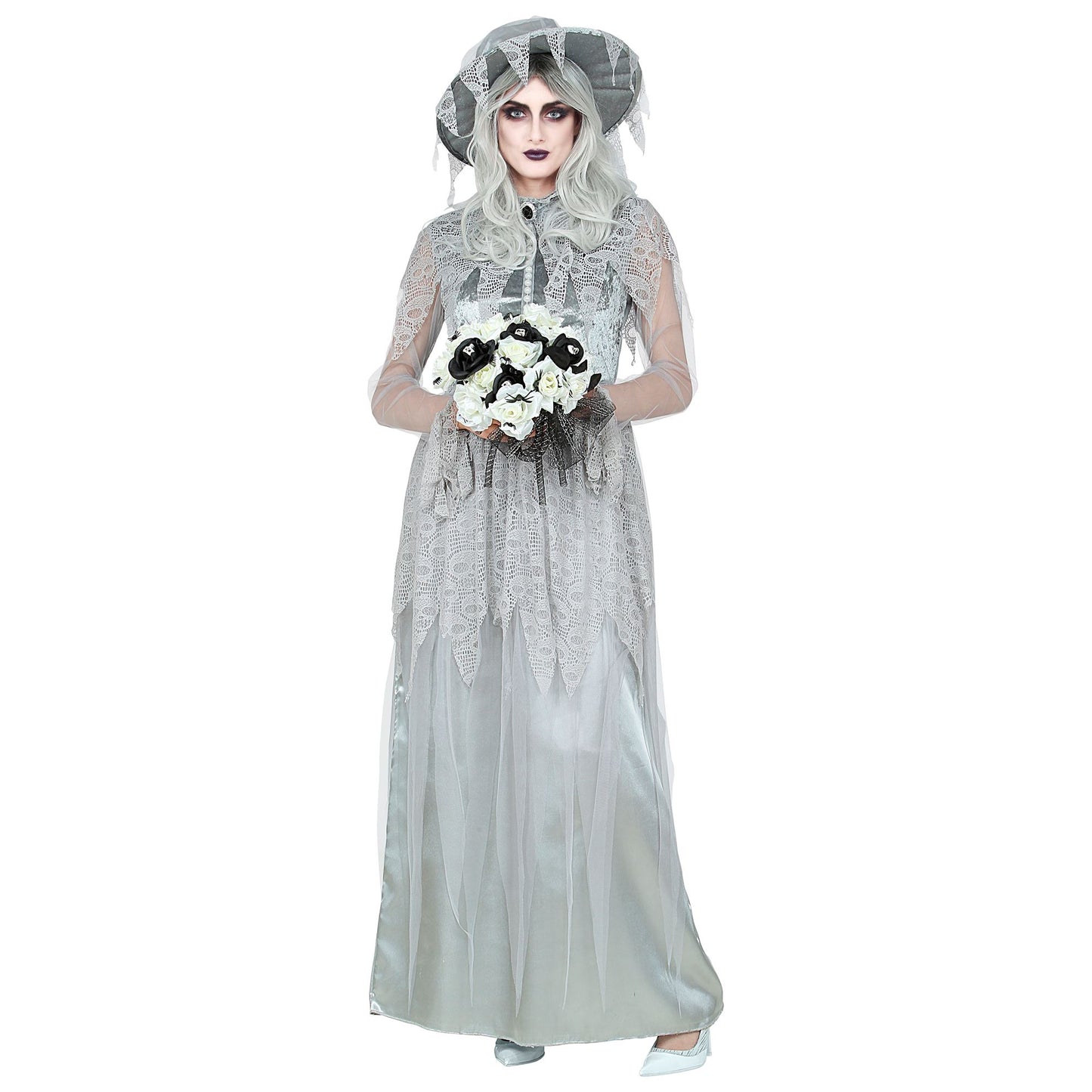 "GEISTERBRAUT" (Kleid, Hut) – Detailansicht