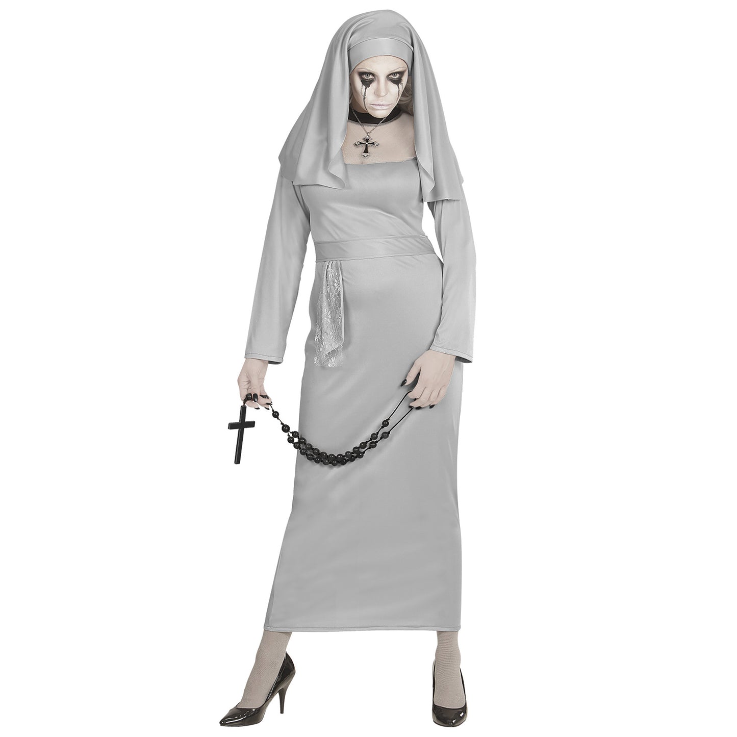 "GEISTERNONNE" (Gewand, Haube) – Vorderansicht