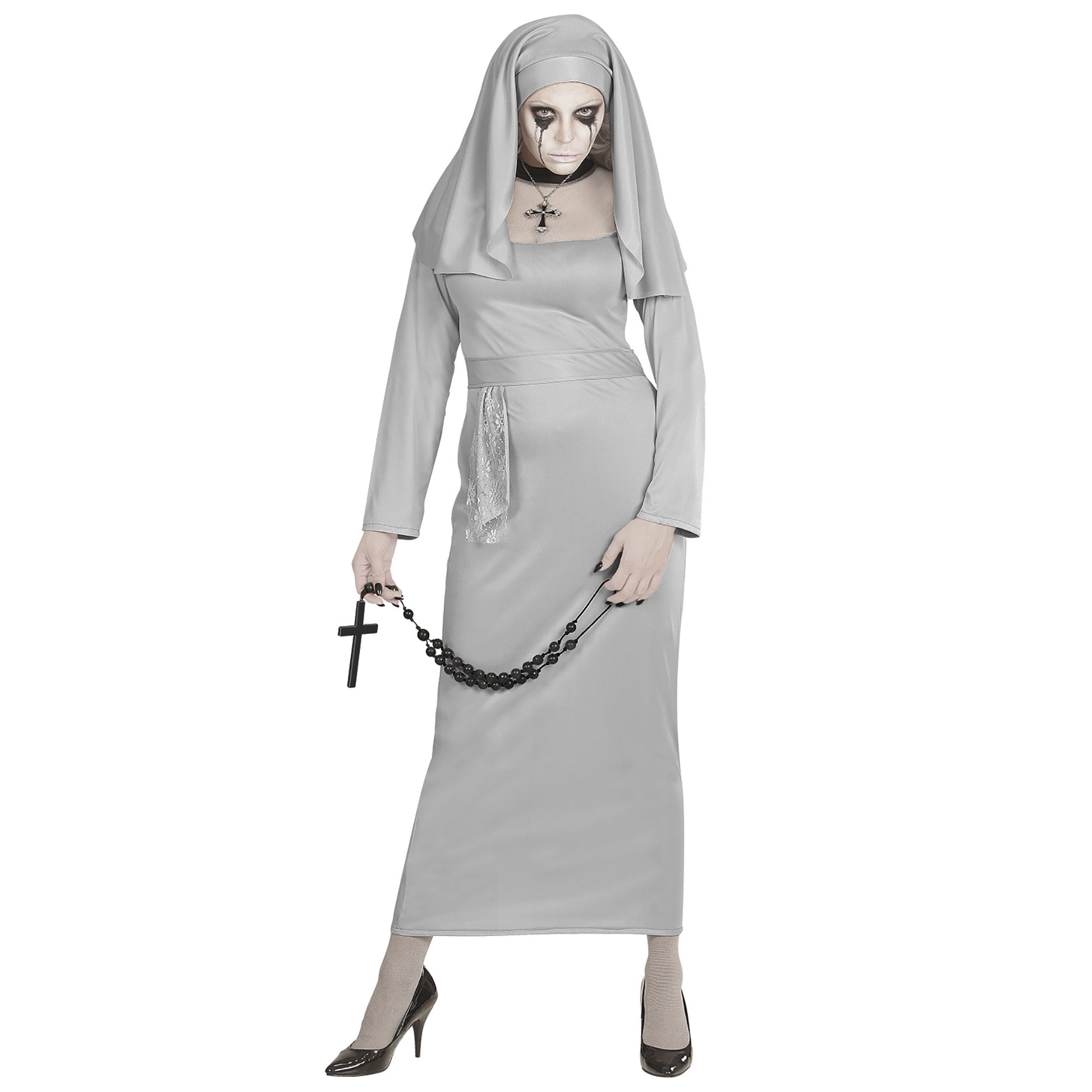 "GEISTERNONNE" (Gewand, Haube) – Vorderansicht