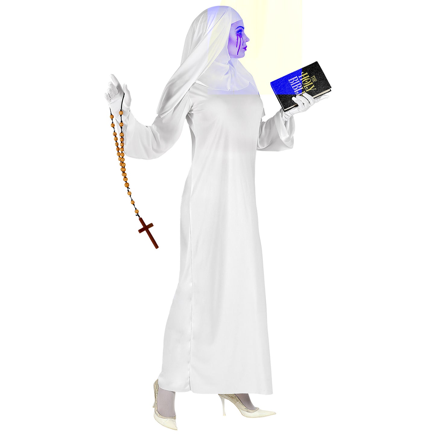 "GEISTERNONNE" (Tunika, Kopfbedeckung, Handschuhe) – Ansicht 3