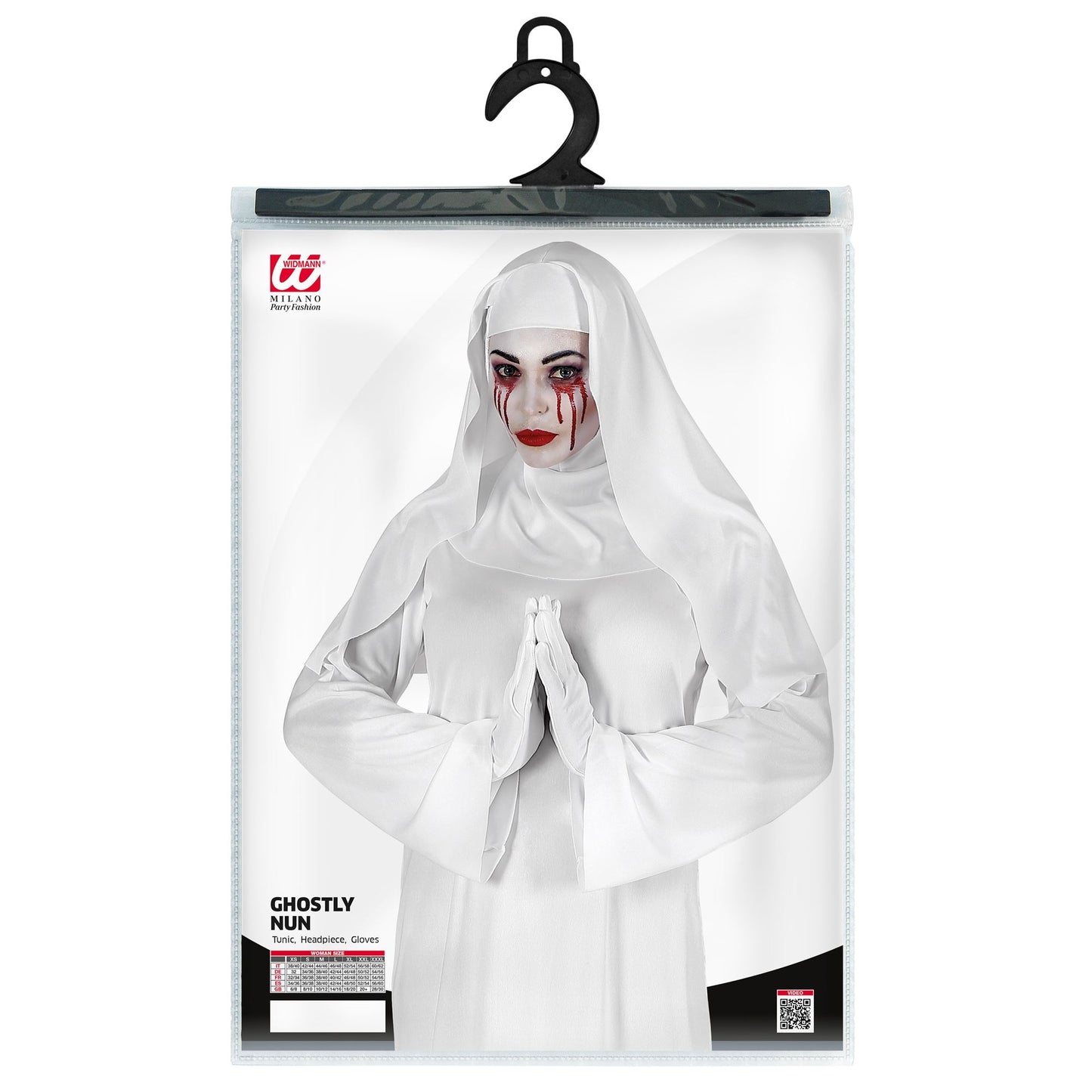 "GEISTERNONNE" (Tunika, Kopfbedeckung, Handschuhe) – Ansicht 5