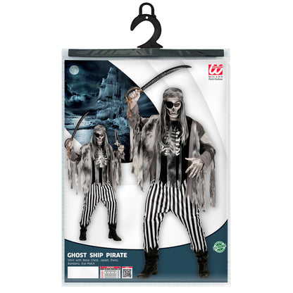 "GEISTERSCHIFFPIRAT" (Shirt mit Rippenaufdruck, Jacke, Hose, Bandana, Augenklappe) – Ansicht 4