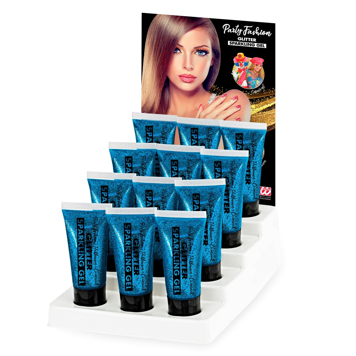 "GEL IN SPENDERTUBE - BLAU" Display - 25 ml – Vorderansicht