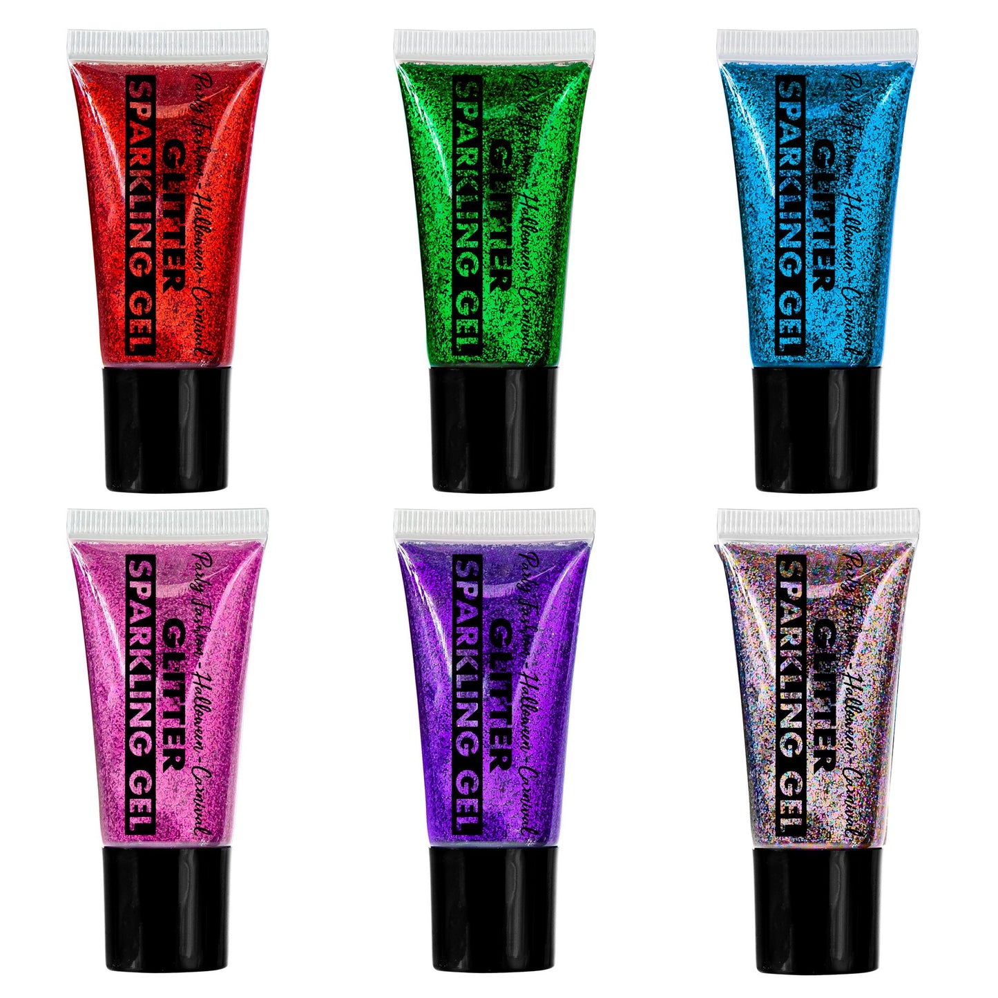 "GEL IN SPENDERTUBE - FARBLICH SORTIERT" - 25 ml (4 x rot, blau, grün, violett, rosa, mehrfarbig) – Detailansicht