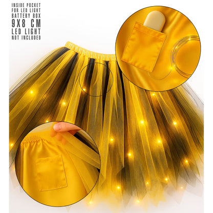 "GELB-SCHWARZES TUTU" mit Innentasche für LED-Lichter – Ansicht 6