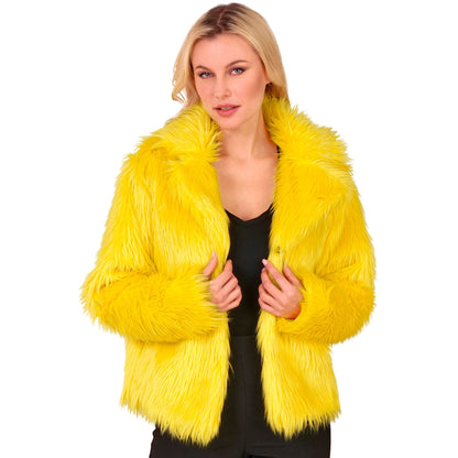 "GELBE DAMEN PLÜSCHJACKE" – Ansicht 3