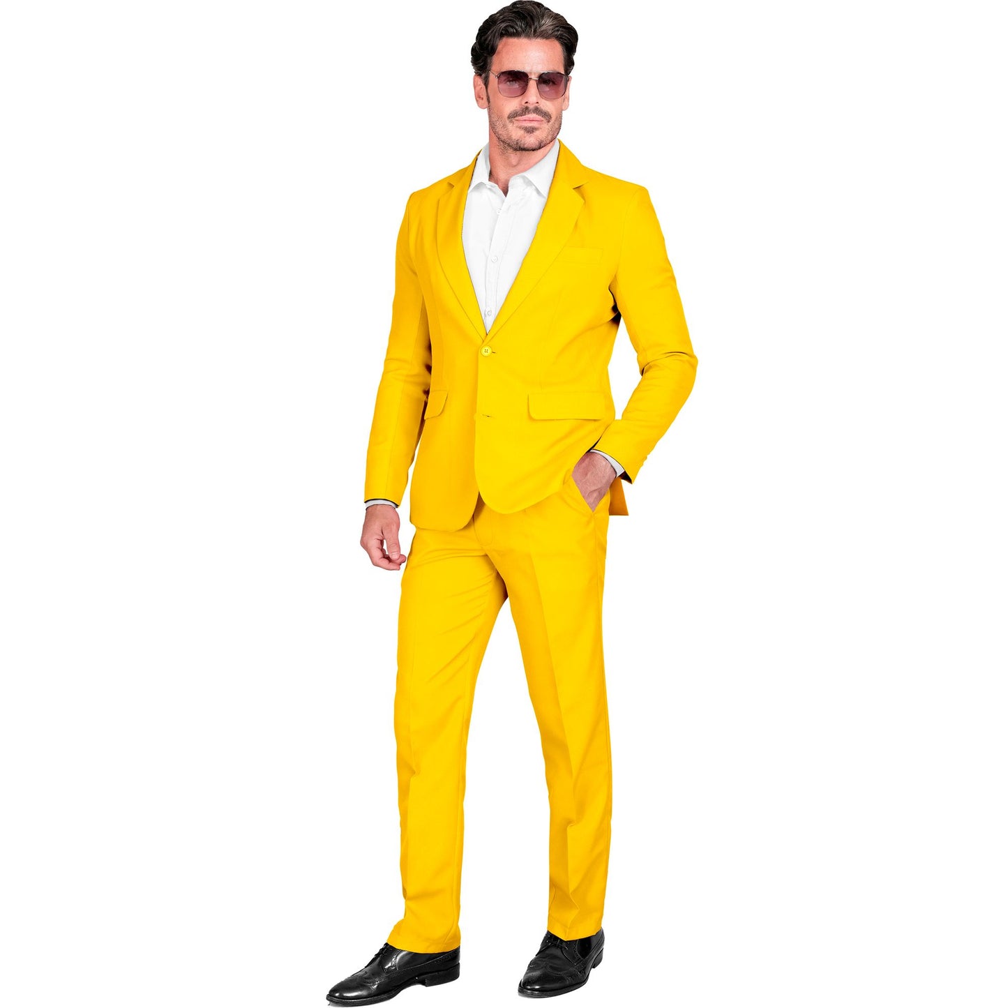 "GELBER PARTY FASHION ANZUG" (Jackett, Hose) – Vorderansicht