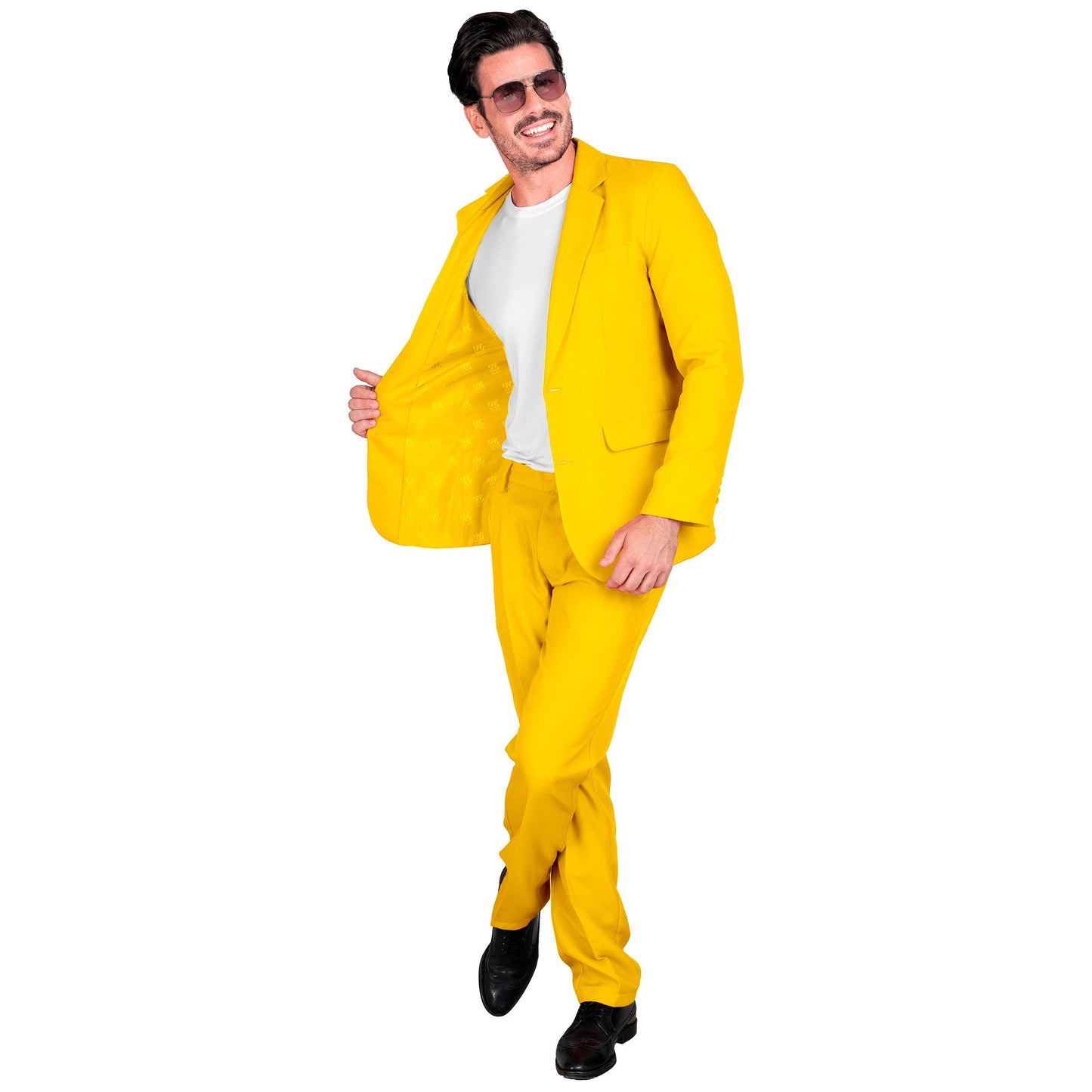 "GELBER PARTY FASHION ANZUG" (Jackett, Hose) – Detailansicht