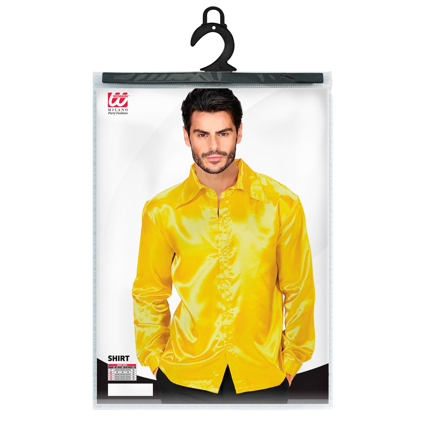 "GELBES 70s DISCO HEMD" aus Satin – Ansicht 3