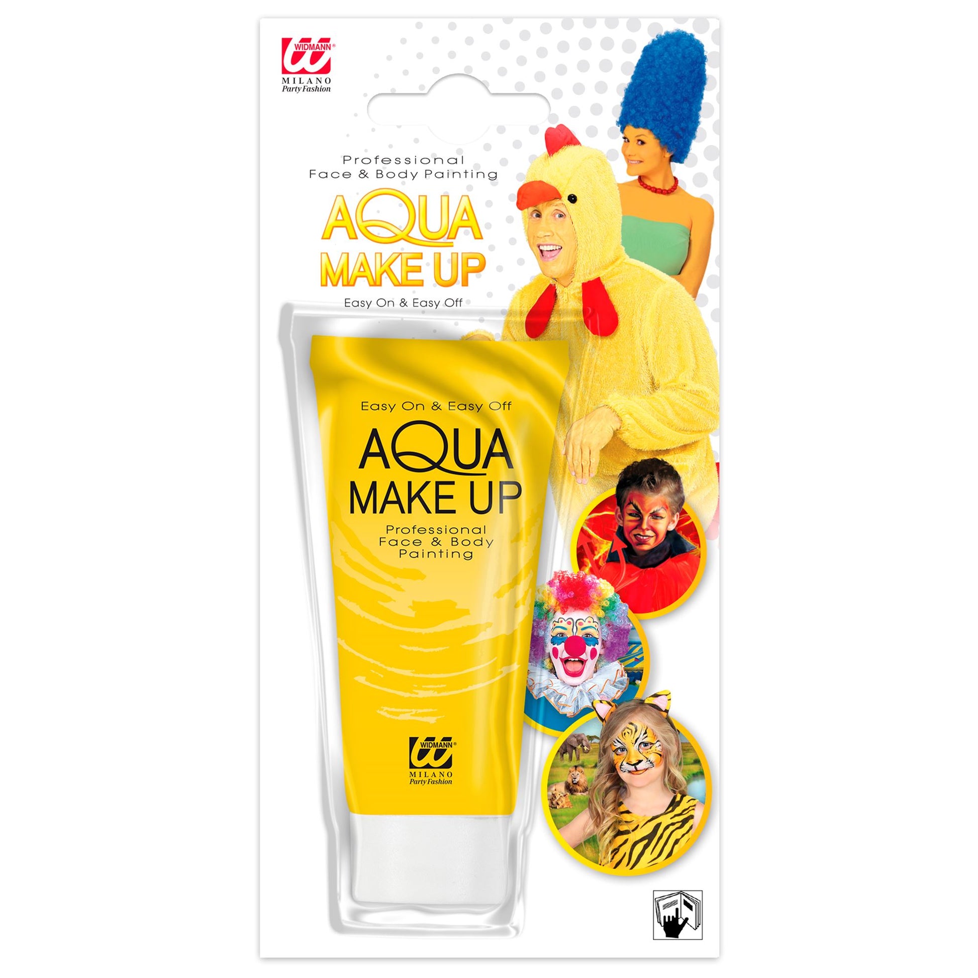 "GELBES AQUA MAKE UP IN TUBE" 30 mL – Vorderansicht