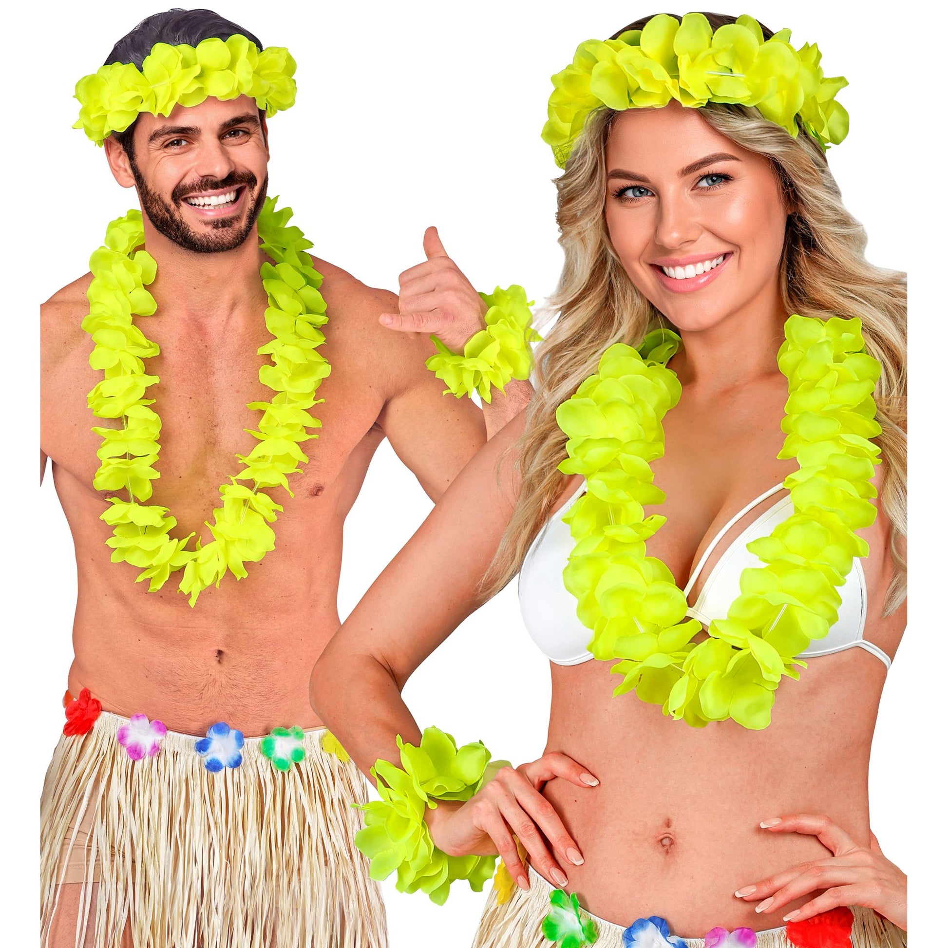 "GELBES HAWAII-SET" (Halskette, Sitrnband, Armband) – Ansicht 3