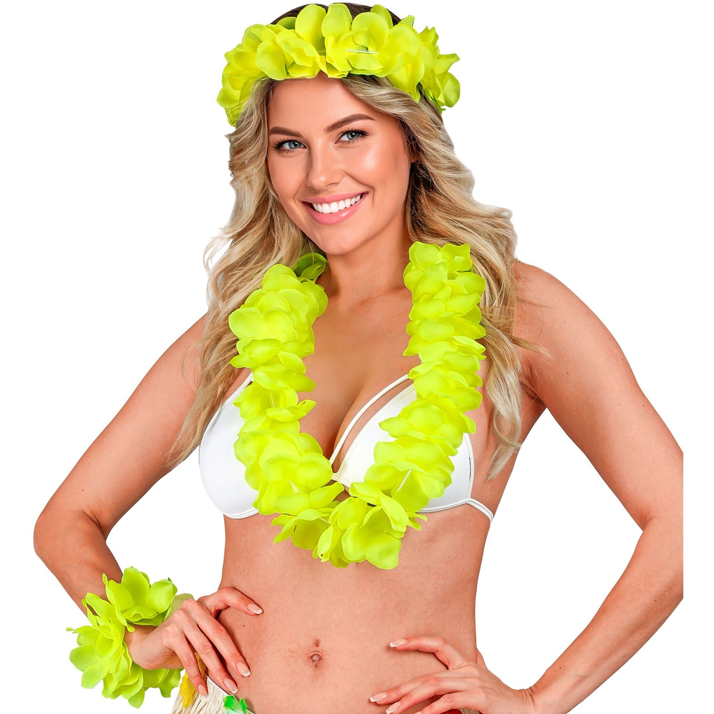 "GELBES HAWAII-SET" (Halskette, Sitrnband, Armband) – Ansicht 4
