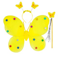 "GELBES SCHMETTERLINGS SET" (Flügel, Haarreif, Zauberstab) – Vorderansicht