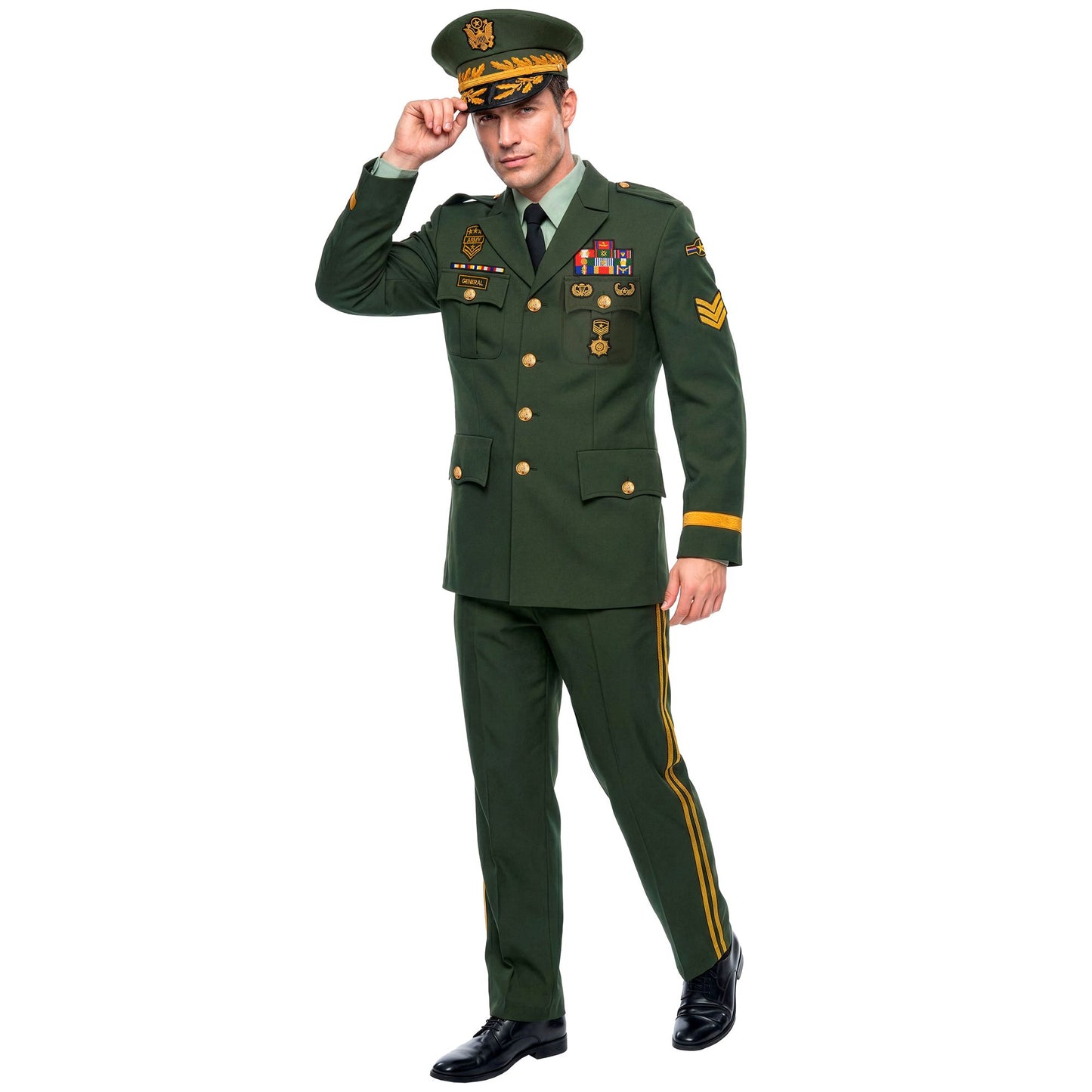 "GENERAL" (Jackett, Hose, Mütze) – Vorderansicht