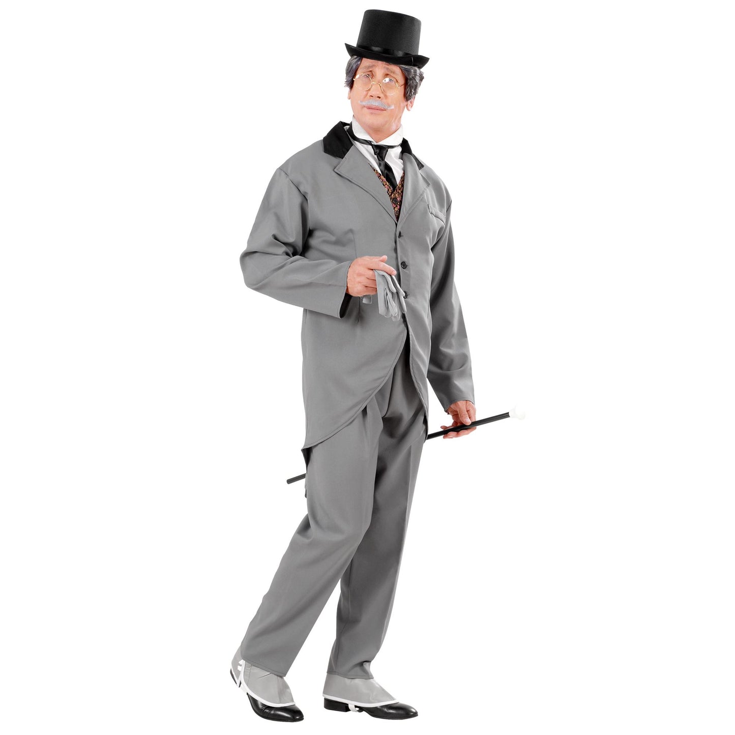 "GENTLEMAN AUS DEM 20. JAHRHUNDERT" (Frack mit Weste, Jabot, Krawatte, Hose) – Vorderansicht