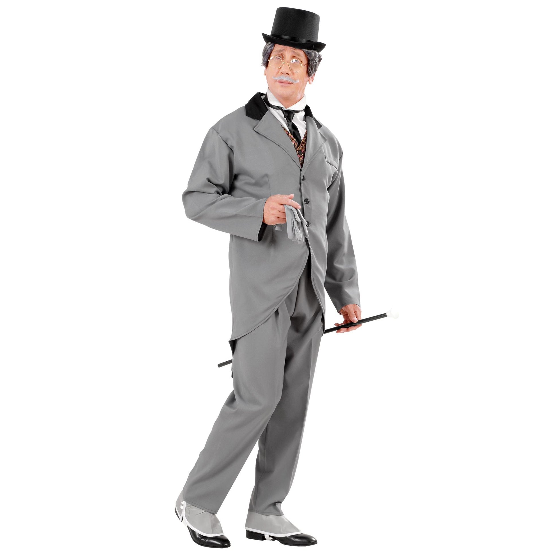 "GENTLEMAN AUS DEM 20. JAHRHUNDERT" (Frack mit Weste, Jabot, Krawatte, Hose) – Vorderansicht