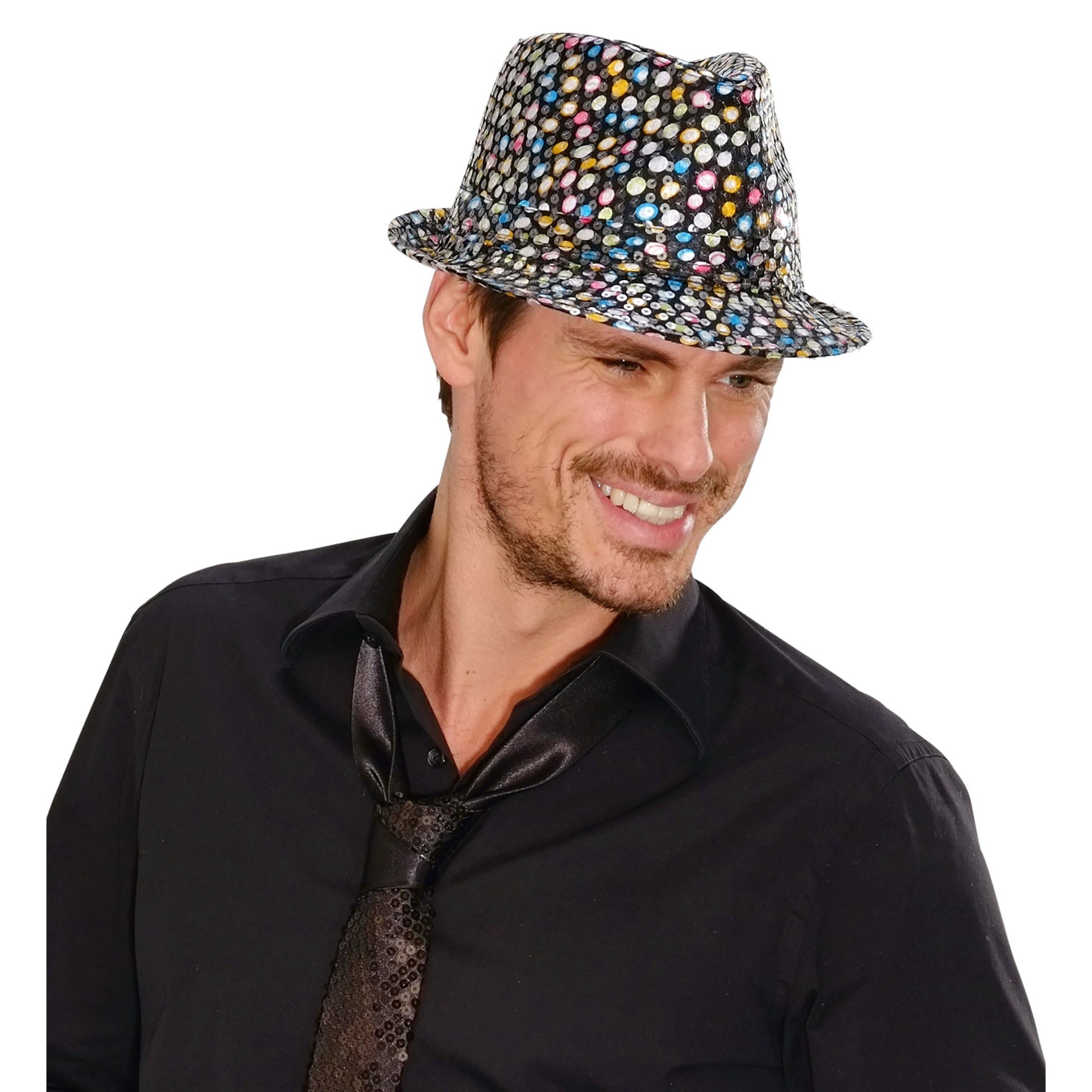 "GEPUNKTETER SCHWARZ - BUNTER FEDORA MIT PAILLETTEN" – Ansicht 3