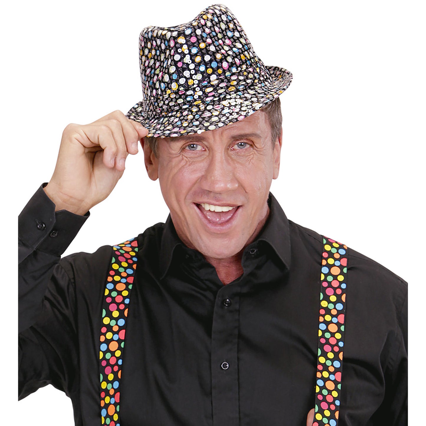 "GEPUNKTETER SCHWARZ - BUNTER FEDORA MIT PAILLETTEN" – Ansicht 5