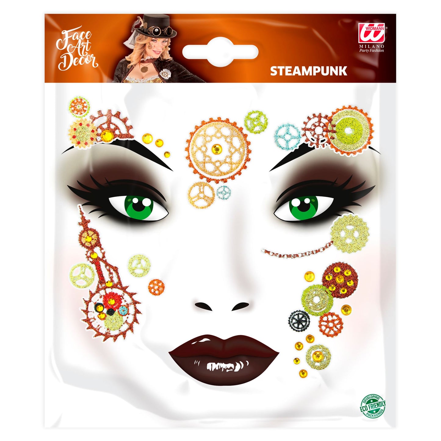 "GESICHTSSTICKER STEAMPUNK" – Vorderansicht
