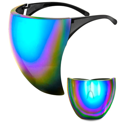 "GESICHTSVISIER MIT VERSPIEGELTEM BLAU-VIOLETTEM GLAS" – Vorderansicht