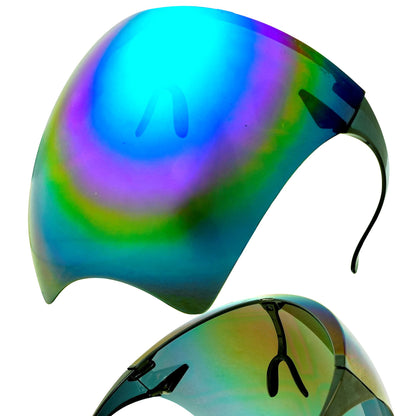 "GESICHTSVISIER MIT VERSPIEGELTEM BLAU-VIOLETTEM GLAS" – Detailansicht