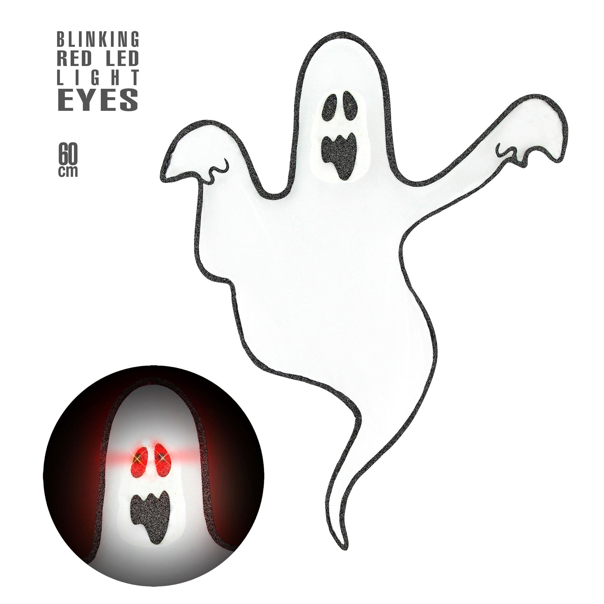 " GESPENST MIT BLINKENDEN LED AUGEN" 48x60 cm – Vorderansicht
